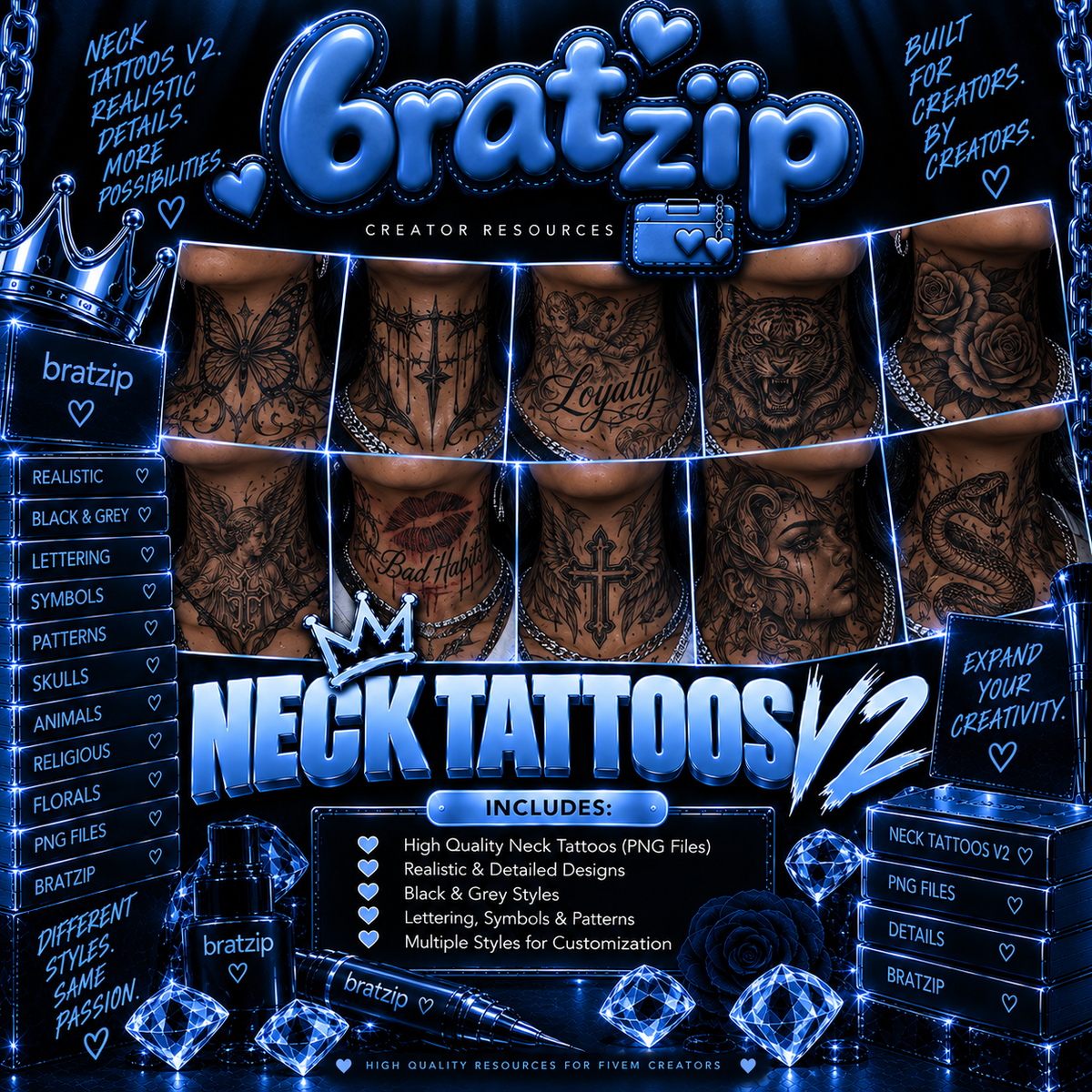 Neck Tattoos V2
