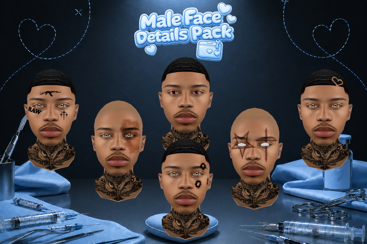 Male Face Details Pack